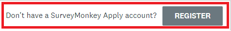 Register for an account button in grey with white text